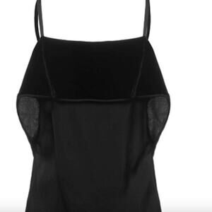 Helmut Lang Black Layered velvet and sateen camisole size 8